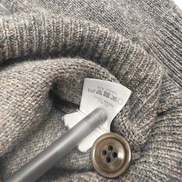 J. Crew Mens Taupe Lambswool Preppy Shawl Collar Pullover Sweater Sz S - Picture 7 of 11